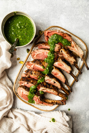 Lamb Chops with Pistachio-Mint Pesto