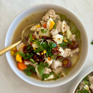 Fab 4 Breakfast Chicken and Veggie Soup