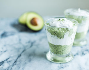 Matcha Chia Pudding with Coconut Cream