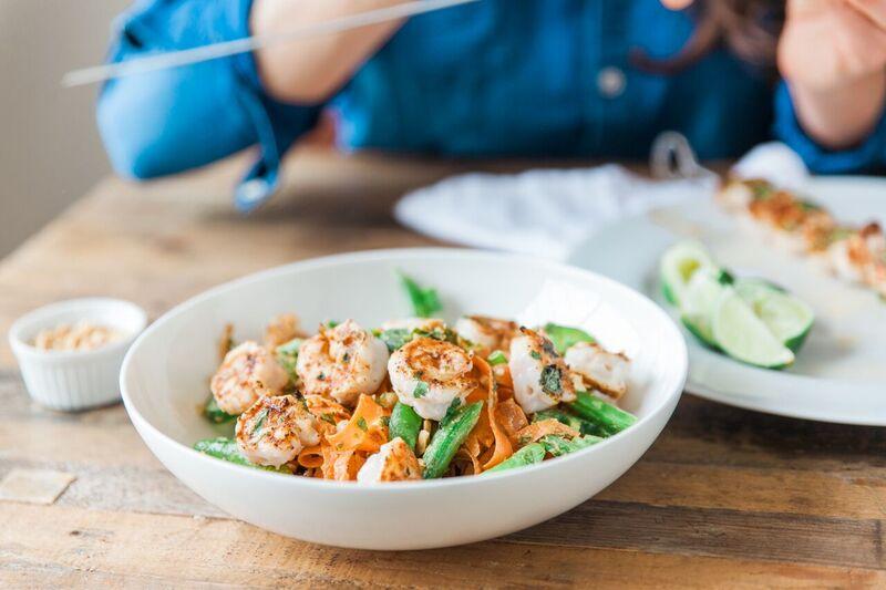 Peanut Carrot Salad with Spicy Shrimp