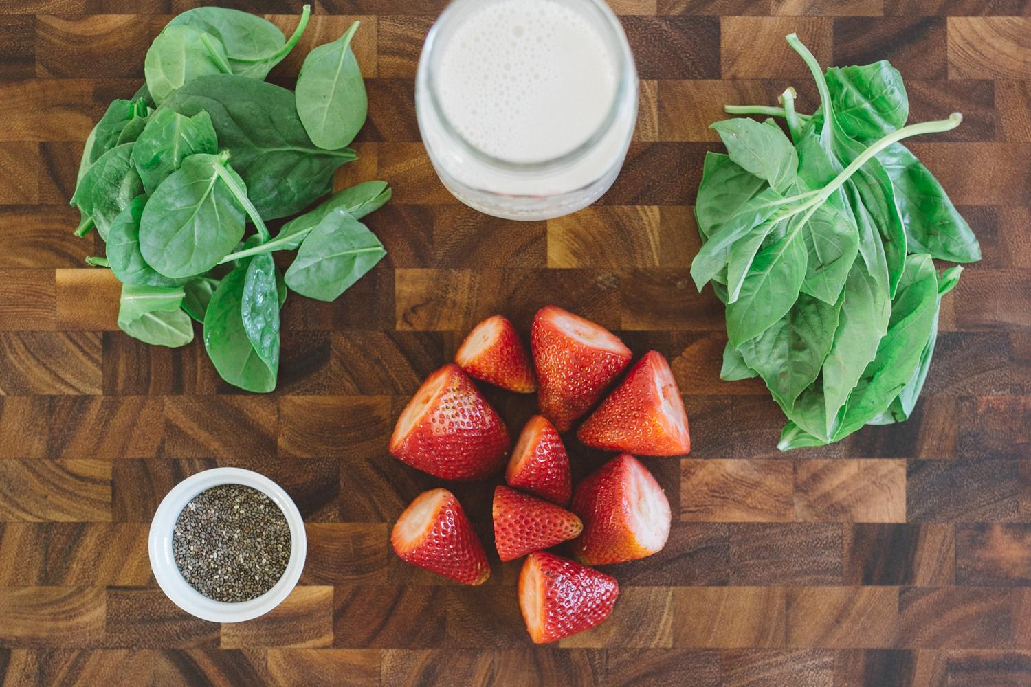 Strawberry Basil Sweet and Savory Be Well Smoothie Recipe Be