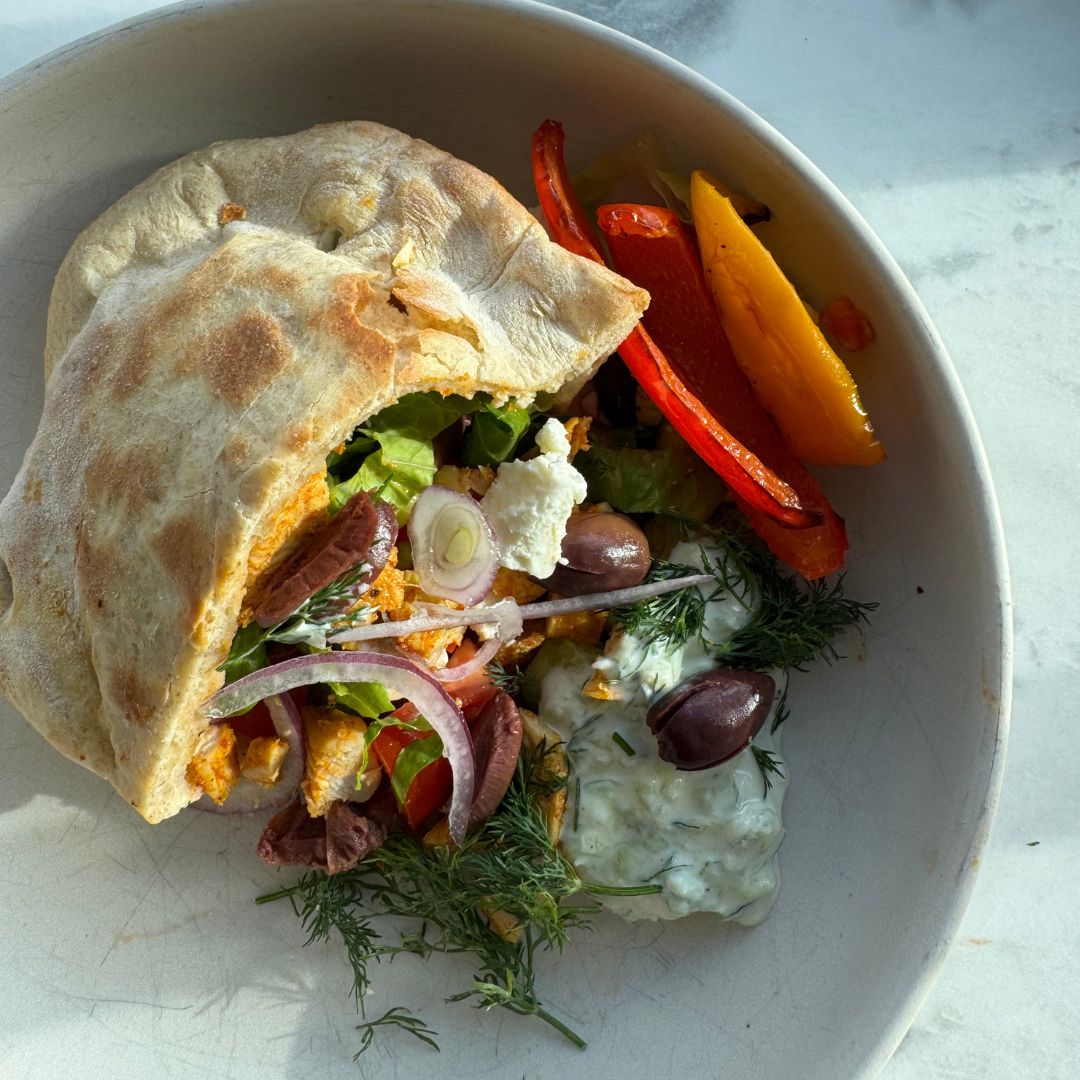 Easy One-Sheet Greek Chicken Wraps with Homemade Tzatziki and Fluffy Oven-Baked Pita