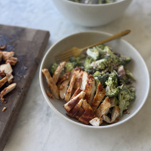 Healthy Broccoli Salad with BBQ Chicken 