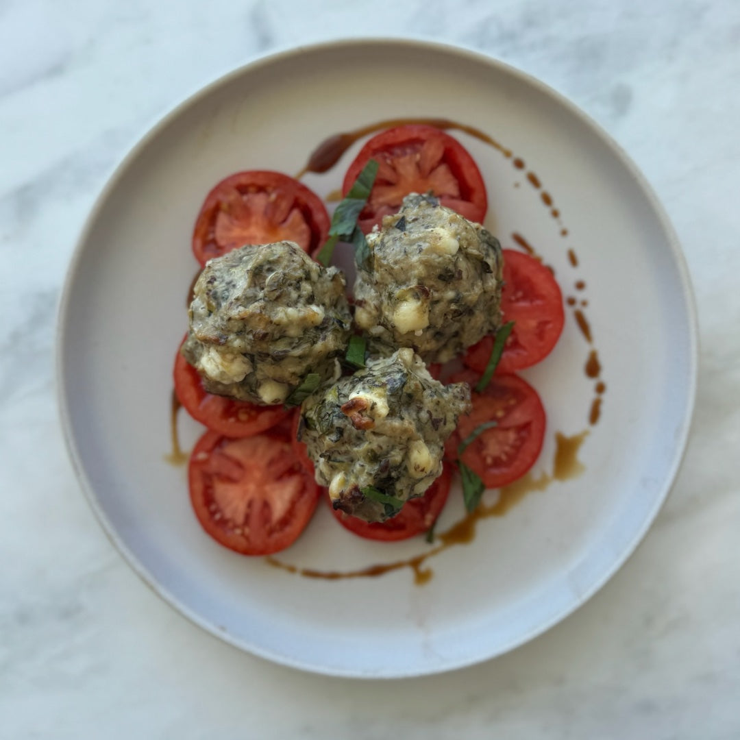Herby Feta and Flax Chicken Meatballs