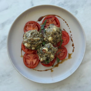 Herby Feta and Flax Chicken Meatballs