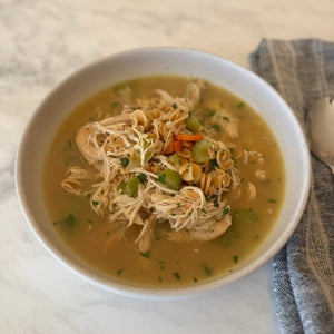 Cozy Slow Cooker Shredded Chicken Noodle Soup with Protein Pasta