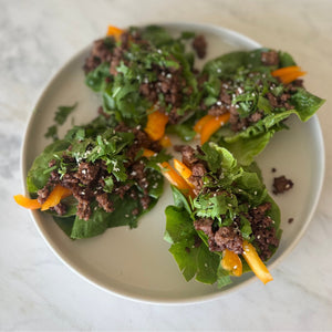House Special Sticky Beef Lettuce Cups