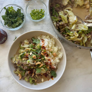 Fab 4 Green Curry Beef and Cabbage Bowl
