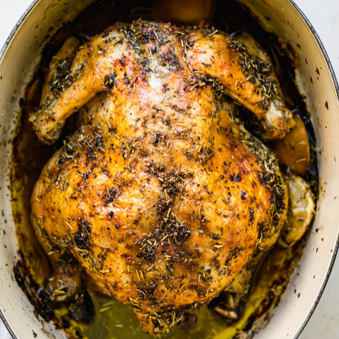 Lemon Garlic Whole Roast Chicken
