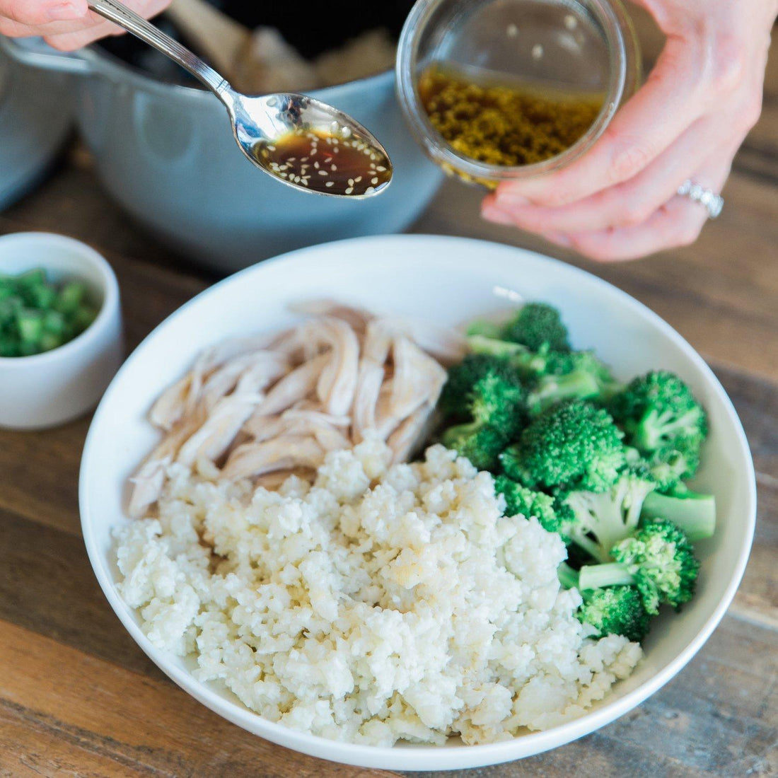 Coconut Cauliflower Rice with Sweet Coconut Chicken and Broccoli