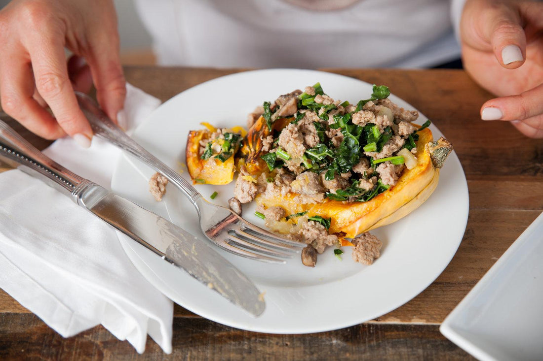 Turkey-Stuffed Delicata Squash